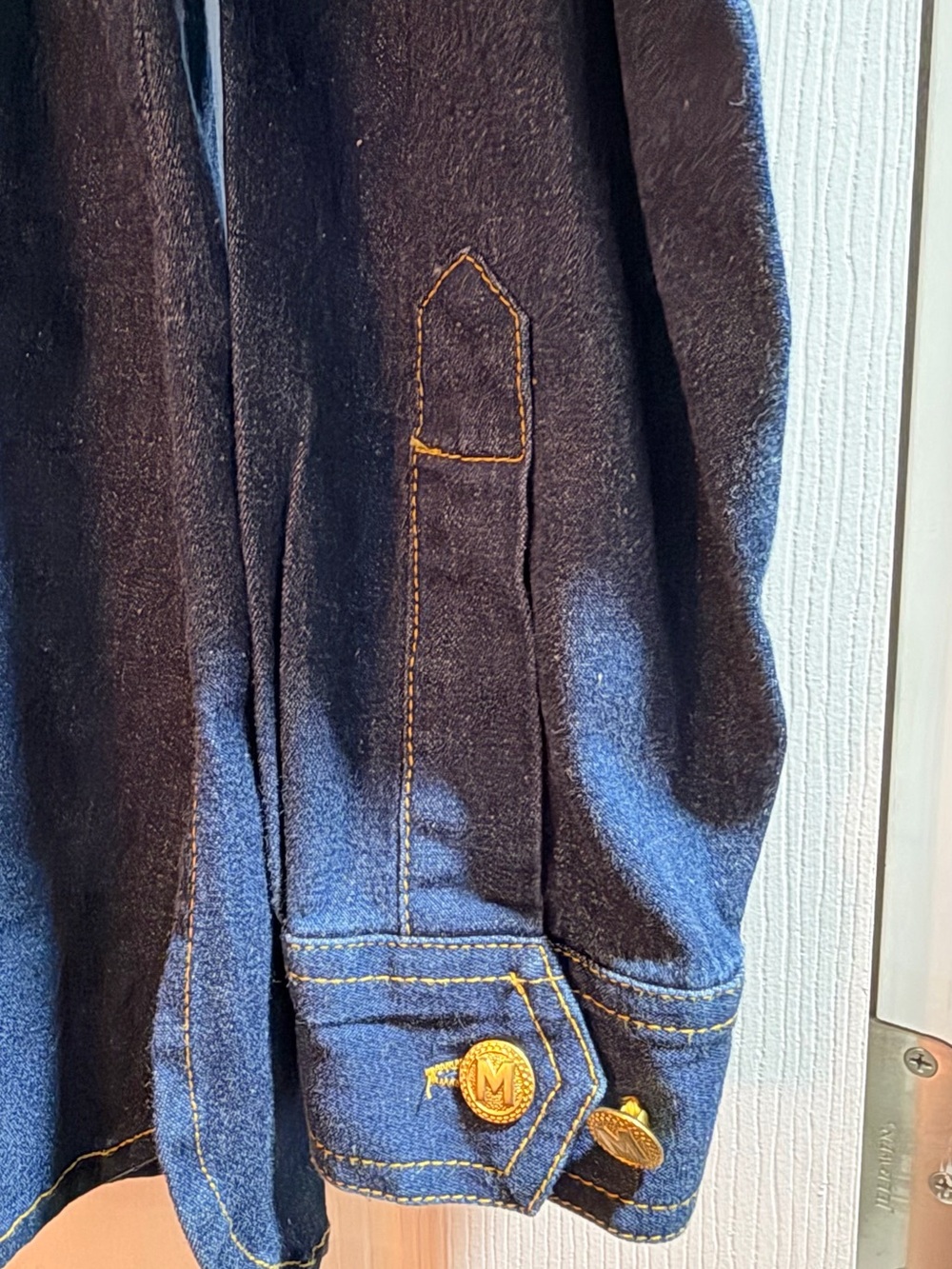 Lot2 SZ MED Bob Mackie Wearable Art Dark Denim Shirt Jacket Embroidered & Hat - Picture 15 of 16